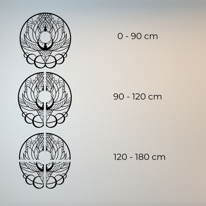 Umělecká dřevěná dekorace mandala květ a slunce...