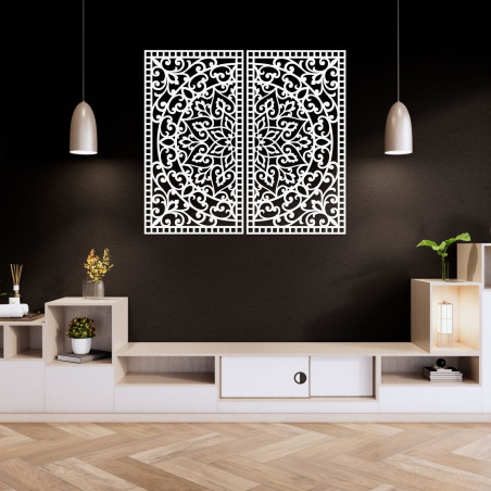 Nástěnný set Mandala Ornament – Dekorativní dřevěný obraz, 2 díly
