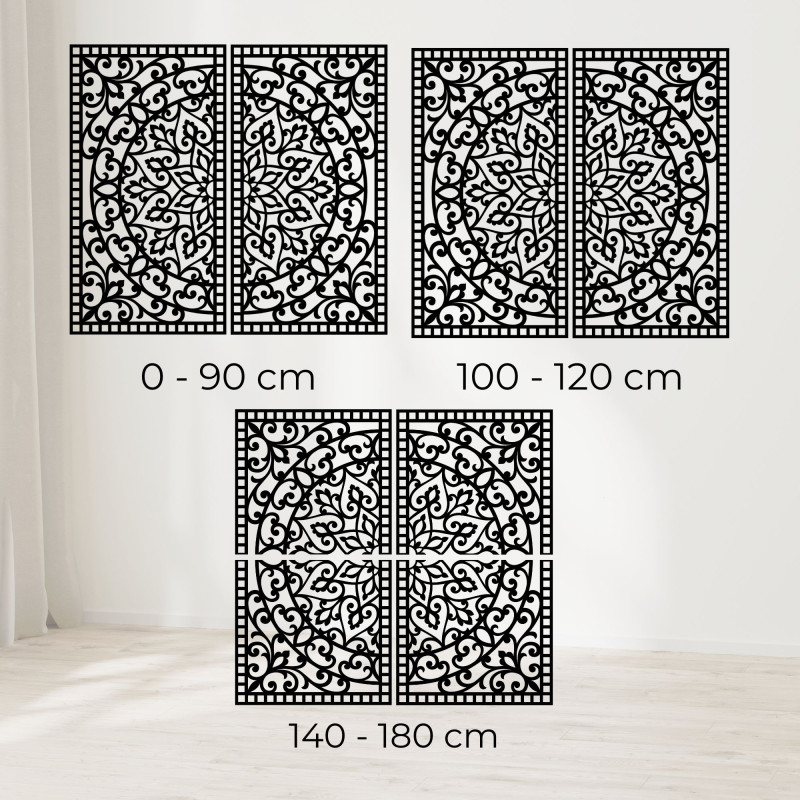 Dřevěná 3D Mandala na zeď – Vyřezávaný diptych v boho stylu