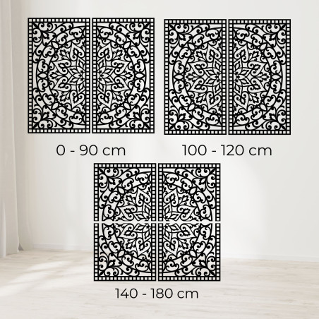 Dřevěná 3D Mandala na zeď – Vyřezávaný diptych v boho stylu