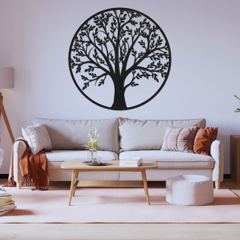 Moderní dřevěný strom života na zeď do elegantního interiéru