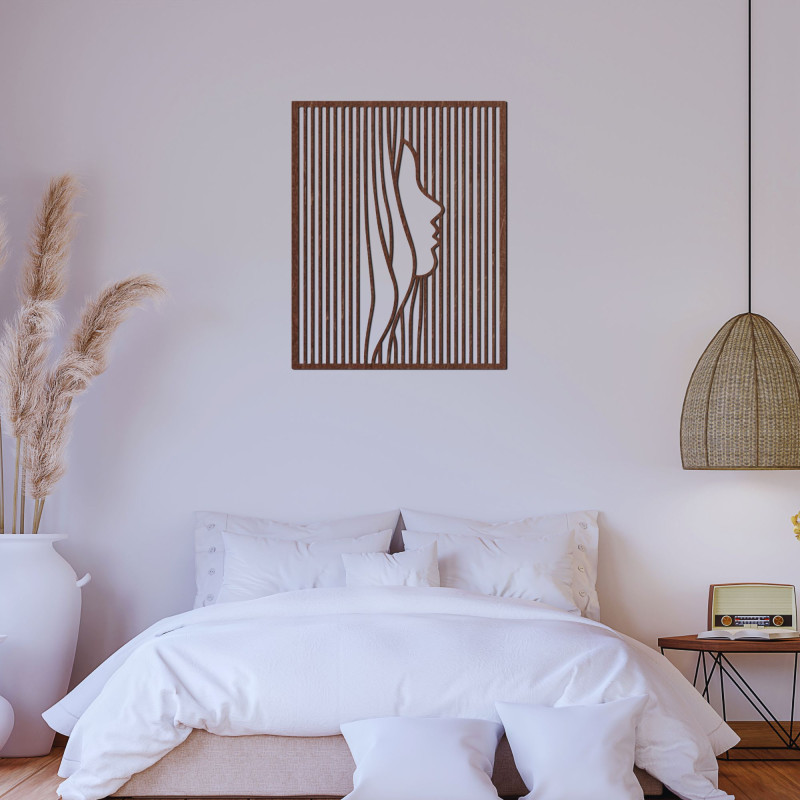 Dřevěná dekorace na zeď silueta ženské tvář - PERSONA