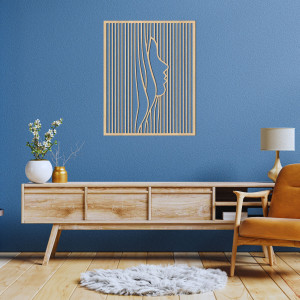 Designová dřevěná dekorace iluze obličeje - FACIEI