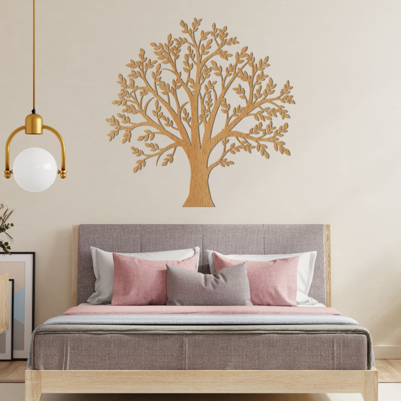 Dřevěný Strom života na zeď vytváří elegantní a harmonickou atmosféru domova