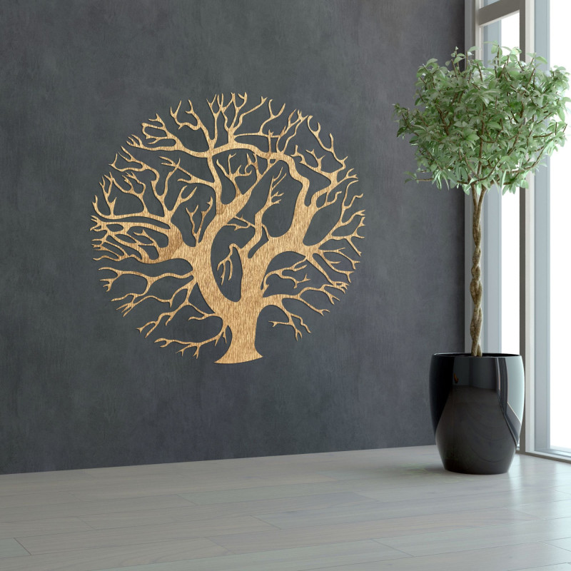 Dřevěný obraz Strom života na zeď do moderního interiéru