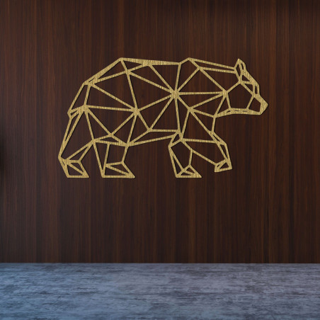 Geometrická dřevěná dekorace na zeď medvěd - URSUS Geometrická dřevěná dekorace na zeď medvěd - URSUS