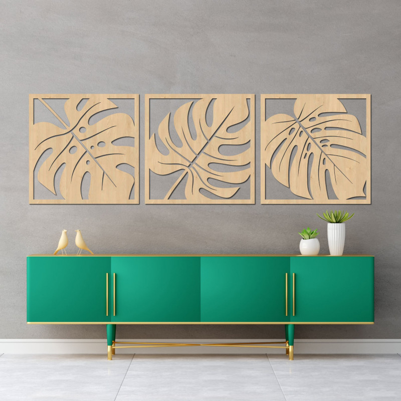 Přírodní nástěnná dekorace monstera - SELERE
