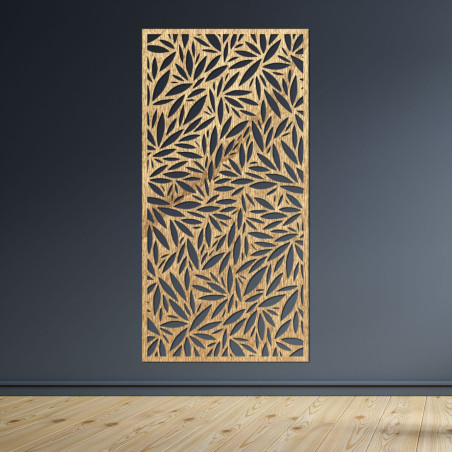 Minimalistický strom života vyřezaný z kvalitního dřeva v kruhovém rámu.