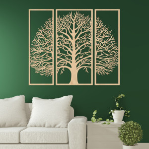 Třídílná dřevěná dekorace na zeď exkluzivní strom života... 2