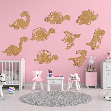 Dřevěný obraz do dětského pokoje dinosauři - TERESEK