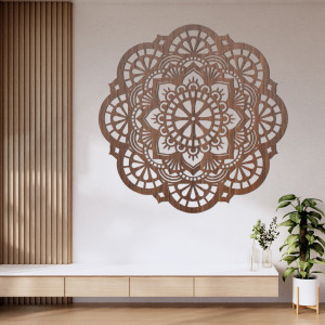 Nástěnný dřevěný obraz mandala světlo života - LUMEN 2