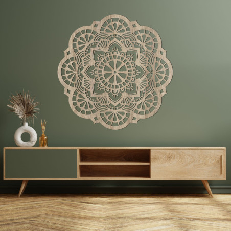 Nástěnný dřevěný obraz mandala světlo života - LUMEN