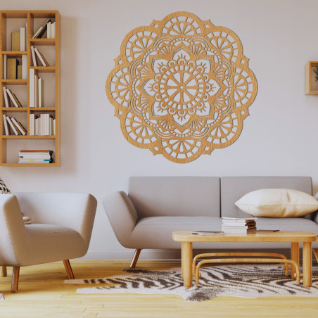 Nástěnný dřevěný obraz mandala světlo života - LUMEN