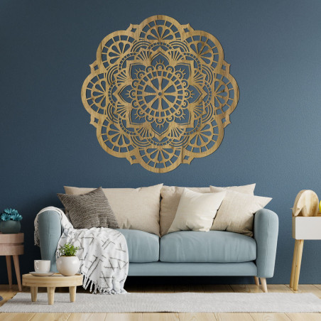 Nástěnný dřevěný obraz mandala světlo života - LUMEN