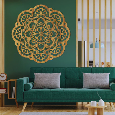 Nástěnný dřevěný obraz mandala světlo života - LUMEN