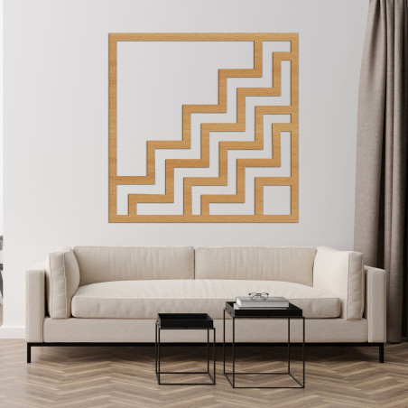 Moderní dřevěná dekorace na zeď s výrazným geometrickým cikcak designem