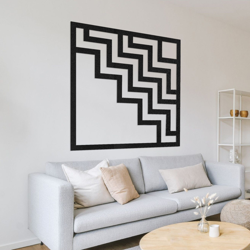 Moderní dřevěná dekorace na zeď s výrazným geometrickým cikcak designem