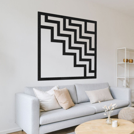 Moderní dřevěná dekorace na zeď s výrazným geometrickým cikcak designem