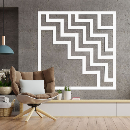 Moderní dřevěná dekorace na zeď s výrazným geometrickým cikcak designem