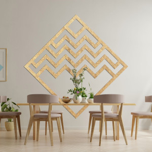 Dřevěná geometrická dekorace čtverec - FORNET 2
