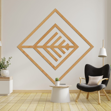 Geometrický obraz ze dřeva s minimalistickým designem na zeď