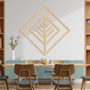 Geometrický obraz ze dřeva s minimalistickým designem na zeď 2