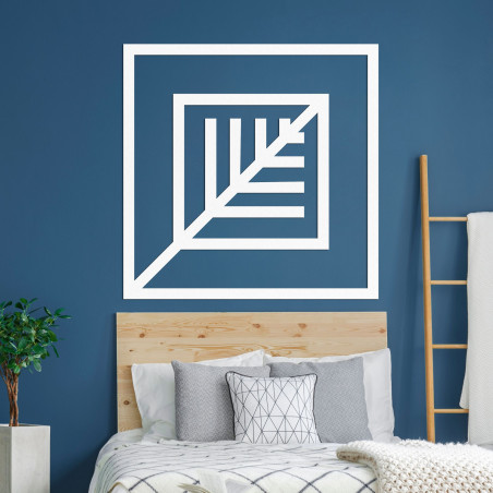 Moderní geometrická dřevěná dekorace na zeď do stylového interiéru