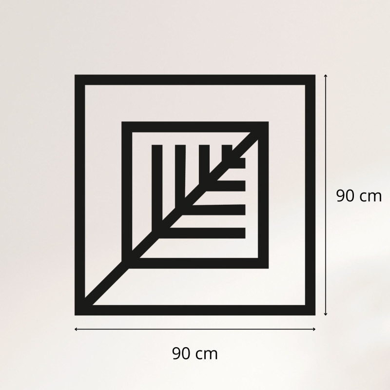 Geometrický obraz ze dřeva s minimalistickým designem na zeď