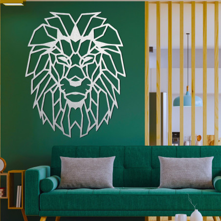 Dřevěná nástěnná dekorace geometrická silueta lva - LEONIS