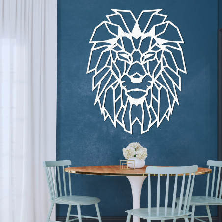 Dřevěná nástěnná dekorace geometrická silueta lva - LEONIS