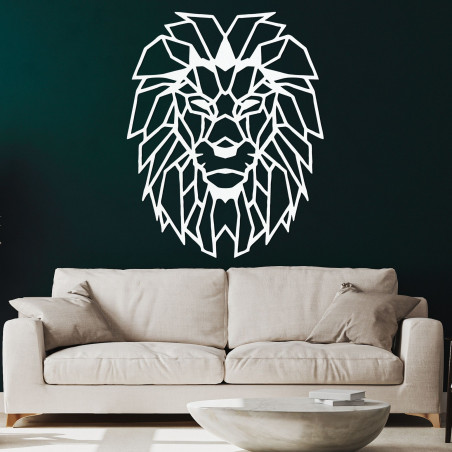 Geometrický dřevěný obraz na zeď lví hlava - LEONART