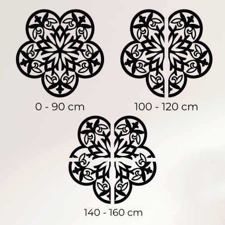 Dřevěný nástěnný obraz mandala tajemná květina - AURELIA