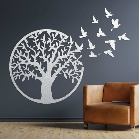 Dřevěný nástěnný obraz ptáček