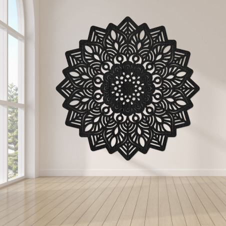 Dřevěný nástěnný obraz mandala ve tvaru slunce Dřevěný nástěnný obraz mandala ve tvaru slunce