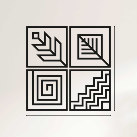 Dřevěný Obraz na zeď 4 díly geometrie Dřevěný Obraz na zeď 4 díly geometrie