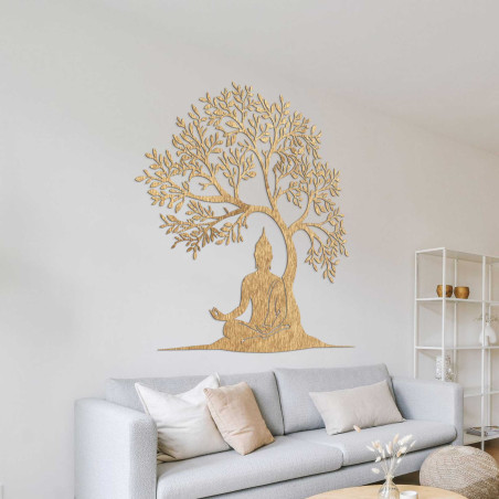 Dřevěná dekorace Buddha a strom života - MEARNE
