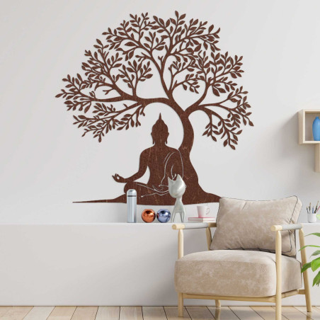 Dřevěná dekorace Buddha a strom života - MEARNE