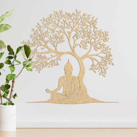 Dřevěná dekorace Buddha a strom života - MEARNE