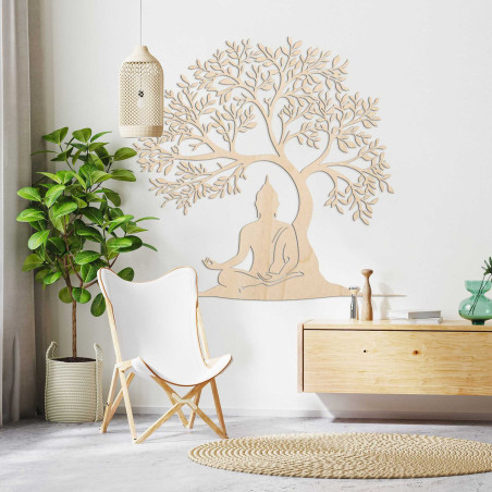 Dřevěná dekorace Buddha a strom života - MEARNE