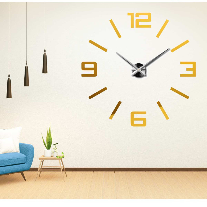 Nástěnné hodiny zrcadlo velká čísla DIY ORFEO