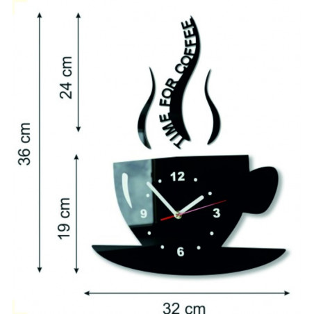 Rozměry nástěnných hodin X-momo. Designové nástěnné hodiny z PMMA