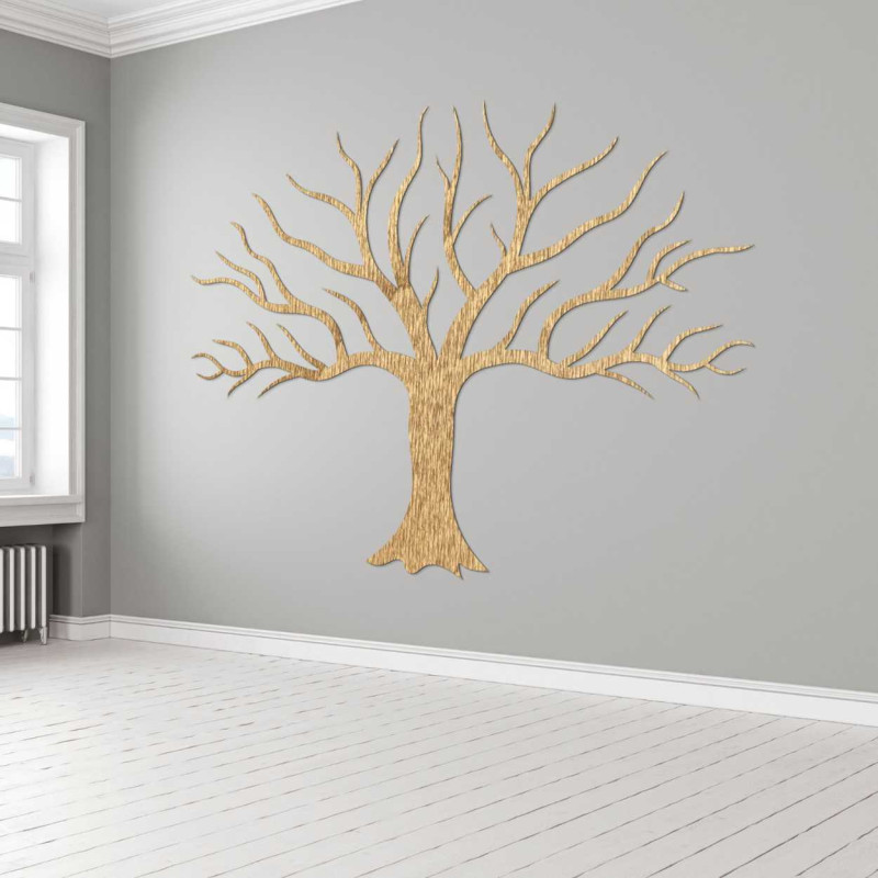 Minimalistický dřevěný Strom života dodá interiéru elegantní přírodní vzhled