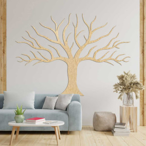 Minimalistický dřevěný Strom života dodá interiéru elegantní přírodní vzhled 2