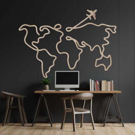 Dřevěná mapa na zeď