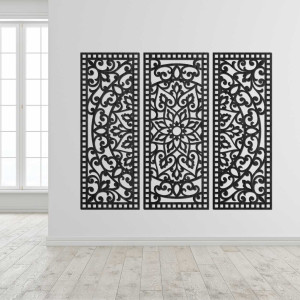 Nástěnná dekorace třídílný panel mandala - AURELIA