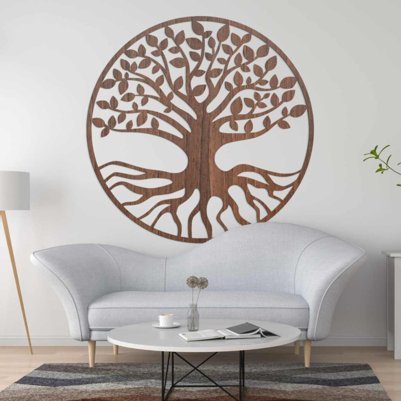 Moderní černý strom života na zeď jako elegantní dekorace interiéru