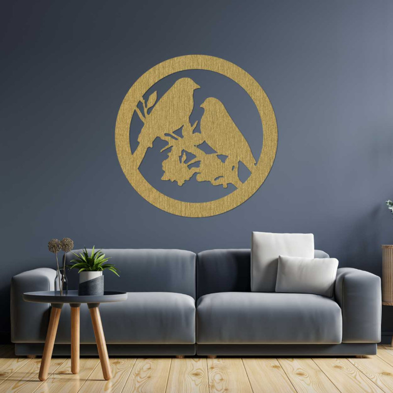 Dřevěný obraz na zeď ptáci na větve