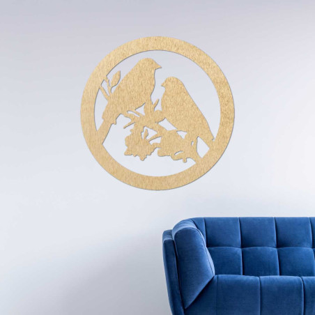 Dřevěný obraz na zeď ptáci na větve Dřevěný obraz na zeď ptáci na větve