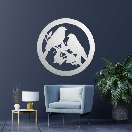 Dřevěný obraz na zeď ptáci na větve Dřevěný obraz na zeď ptáci na větve