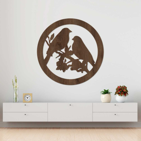 Dřevěný nástěnný obraz ptáci na větvích - AVIAN